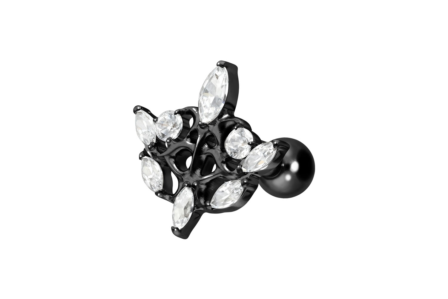 Titan Ohrpiercing mit Innengewinde GOTISCHES DESIGN